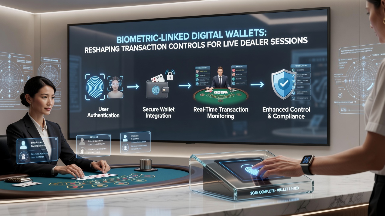 Live dealer interface met biometrische wallet integratie op mobiel