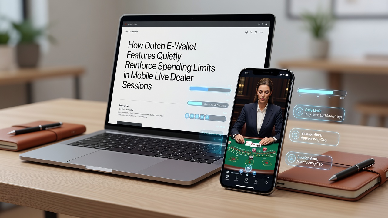 Mobiele live dealer sessie met e-wallet limietwaarschuwing