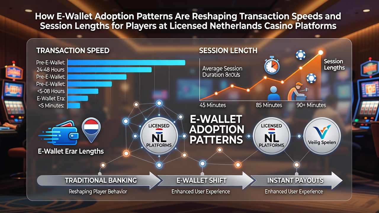 Illustratie van e-wallet transacties die de snelheid en sessieduur beïnvloeden bij Nederlandse casino platforms