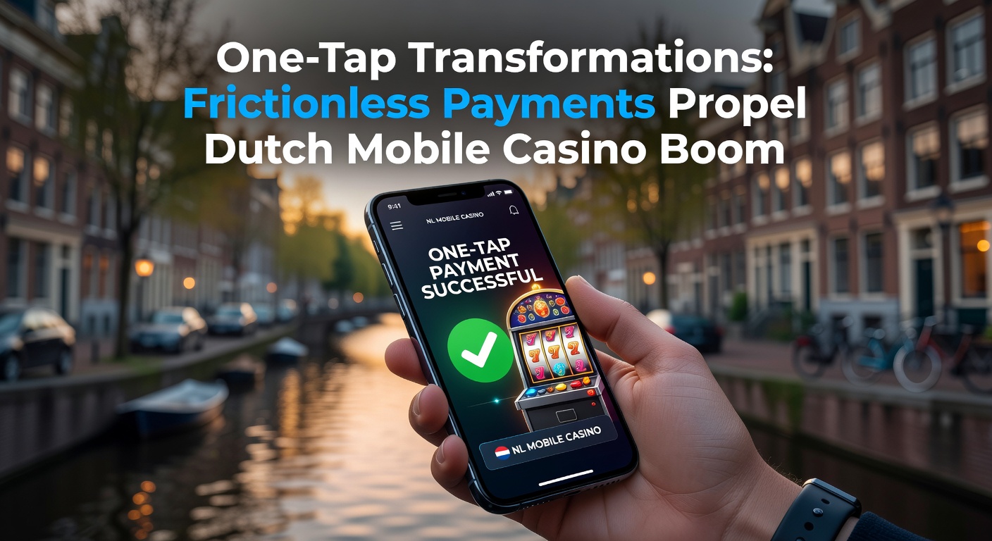 Smartphone met one-tap betaalopties in een mobiel casino app, symboliserend snelle transacties tijdens spel