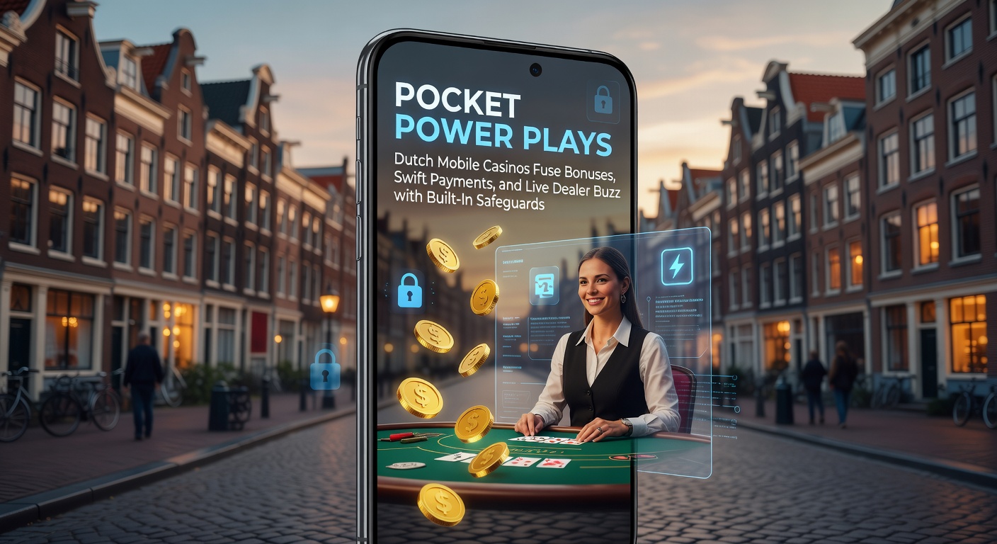 Smartphone met live dealer roulette op een Nederlands mobiel casino platform, omringd door iconen van bonussen en snelle betaalopties
