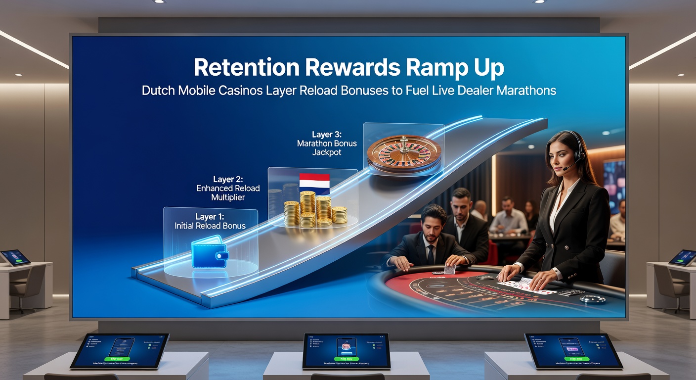Grafiek met staafdiagrammen die de stijging van sessieduur tonen door reload bonussen in Nederlandse mobiele live casino's, met lijnen voor gemiddelde speeluren per dag en retentiepercentages